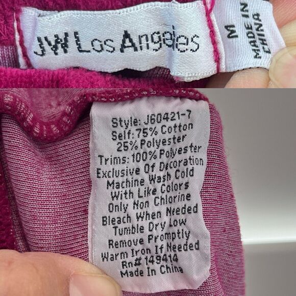 Johnny Was Burgundy Velvet embroidered sweatpants style J60421-7, size M - Picture 8 of 8